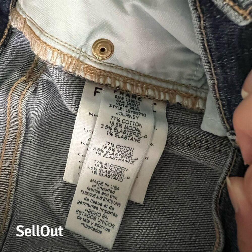 Frame Women's Le Sylvie Straight Jeans Blue Size 28 Medium Wash - Picture 6 of 6